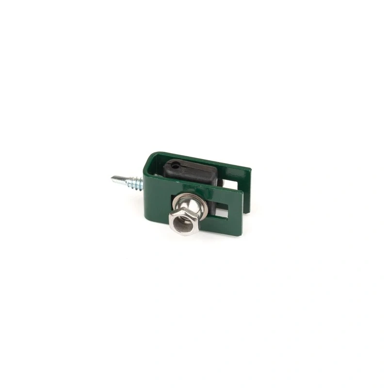Príchytka U43, 4mm, ZN+PVC, kompletná, zelená